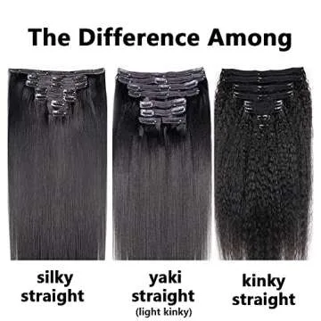 Mihugass Clip In Hair Extensions for Black Women - 20 Inch Yaki Straight