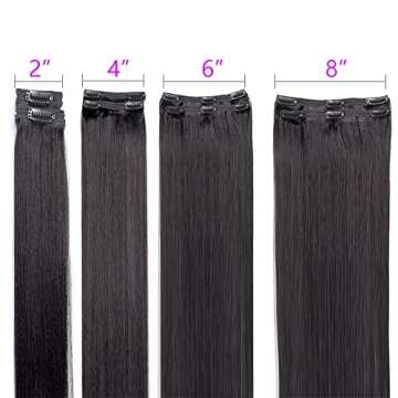 Mihugass Clip In Hair Extensions for Black Women - 20 Inch Yaki Straight
