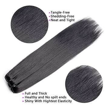 Mihugass Clip In Hair Extensions for Black Women - 20 Inch Yaki Straight