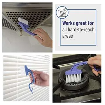 Slick Window Track Cleaning Brush, Ergonomic & Multi-Purpose 2-Pack