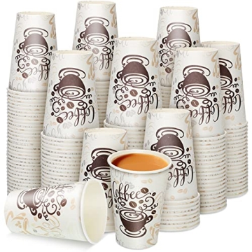 Gerrii 500 Pack Disposable Coffee Cups, Paper Coffee Cups Hot/Cold Beverage Drinking Cups for Everyd...