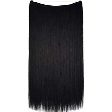 Halo Miracle Invisible Wire Flip In Secret Hair Extensions 100g 22" 100% Human Hair (Black - #1)
