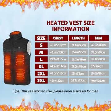 D1D9 Heated Vest for Women Men 13 Heat Zones Electric Warming Waistcoat Lightweight Unisex Heating Clothing (US, Alpha, Small, Regular, Regular, Black)