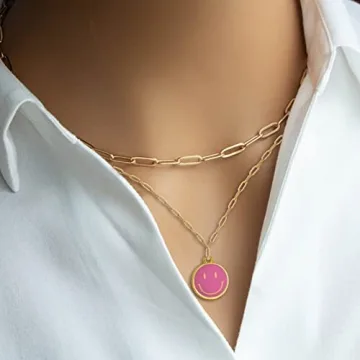 Stylish Smiley Face Choker Necklace for Women
