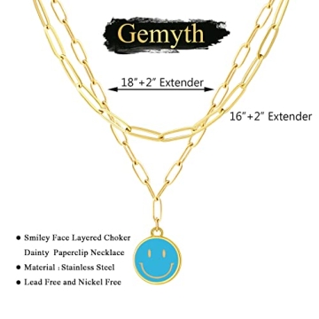 Stylish Smiley Face Choker Necklace for Women