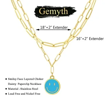 Stylish Smiley Face Choker Necklace for Women