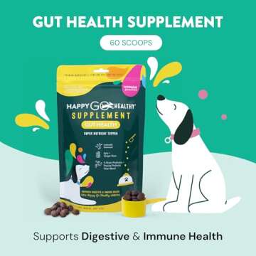 Happy Go Healthy Dog Gut Health Probiotics Supplement | Improves Digestive Health and Immune System ...