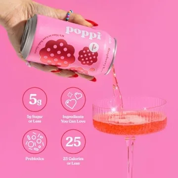 Poppi Raspberry Rose Prebiotic Soda - Guilt-Free Sparkling Refreshment