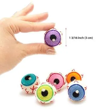 GLACIART ONE Wool Felt Eyeballs Halloween Decorations - 6 Pack|Party Craft Decoration, Horror Prop Decor for Halloween Party|Felt Halloween Decorations Indoor or Outdoor|Passive Aromatherapy Diffuser