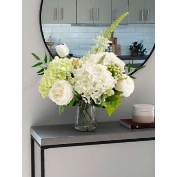 YalzoneMet 21 in Artificial Light Green Hydrangea - Perfect Decor
