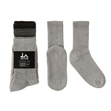 LA ACTIVE Non Slip Yoga Grip Socks - Barre Ballet Pilates Athletic Socks for Men and Women