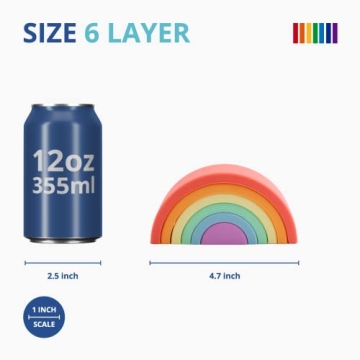 BLUE GINKGO Silicone Rainbow Stacker Montessori Sensory Toy