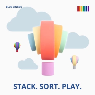 BLUE GINKGO Silicone Rainbow Stacker Montessori Sensory Toy