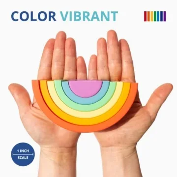 BLUE GINKGO Silicone Rainbow Stacker Montessori Sensory Toy