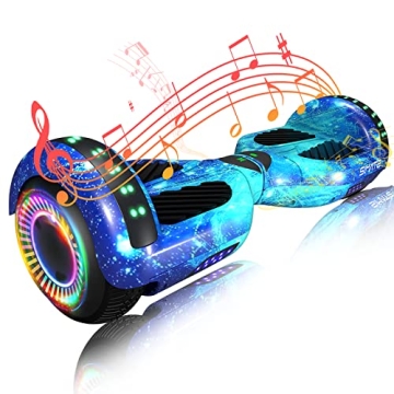 SIMATE 6.5" Hoverboard with Bluetooth & LED Lights, Self Balancing Hover Boards for Kids & Adults & ...