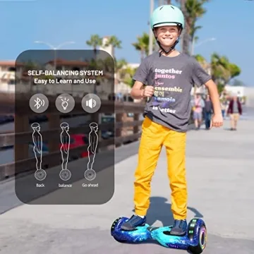 SIMATE 6.5" Hoverboard with Bluetooth & LED Lights, Self Balancing Hover Boards for Kids & Adults & Girls & Boys, for all ages