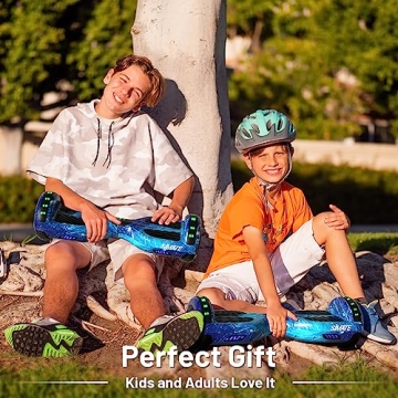 SIMATE 6.5" Hoverboard with Bluetooth & LED Lights, Self Balancing Hover Boards for Kids & Adults & Girls & Boys, for all ages