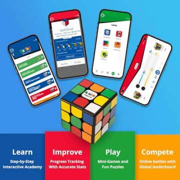 The Original Rubik’s Connected, Go from Beginner to Pro in No Time. 3x3 Smart Magnetic Intelligent...