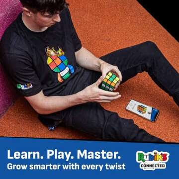 The Original Rubik’s Connected, Go from Beginner to Pro in No Time. 3x3 Smart Magnetic Intelligent Speed Cube. User Friendly App & Online Battles. Rechargeable Battery. STEM Puzzle. Fits All Ages