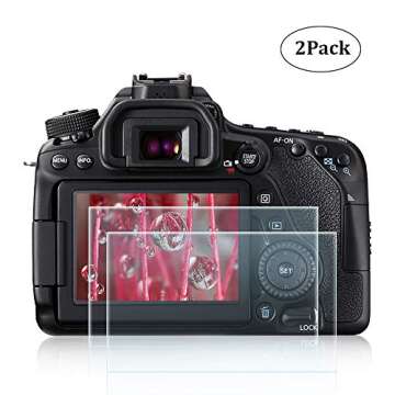 Exuun Tempered Glass Screen Protector for Canon EOS 80D/70D