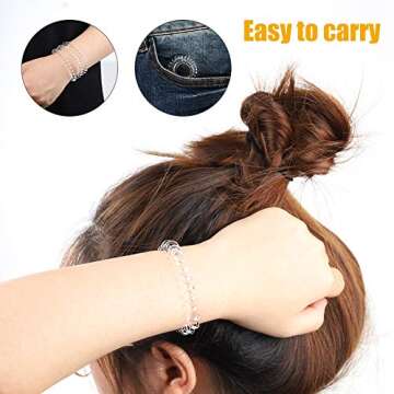 FIDGET PENCIL 40 PCS Spiral Hair Accessories: No Crease Coil Ties, Phone Cord Elastics, Transparent Waterproof Spirals