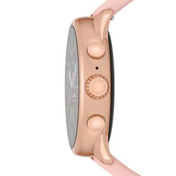 Fossil Men's or Women's Gen 6 Wellness Edition 44mm Touchscreen Silicone Smart Watch, Color: Rose Gold, Blush (Model: FTW4071V)
