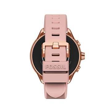 Fossil Men's or Women's Gen 6 Wellness Edition 44mm Touchscreen Silicone Smart Watch, Color: Rose Gold, Blush (Model: FTW4071V)