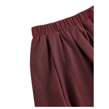 BEAUDRM Women's Elastic High Waist Shorts Summer Fashion Wide Leg Bloomers Shorts Burgundy Small