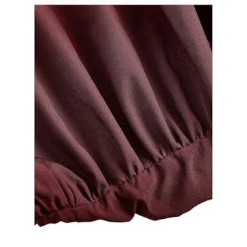 BEAUDRM Women's Elastic High Waist Shorts Summer Fashion Wide Leg Bloomers Shorts Burgundy Small