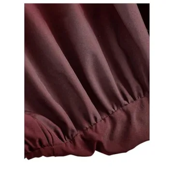 BEAUDRM Women's Elastic High Waist Shorts Summer Fashion Wide Leg Bloomers Shorts Burgundy Small