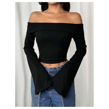 Stylish Off The Shoulder Crop Top for Women