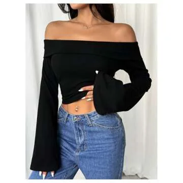 Stylish Off The Shoulder Crop Top for Women