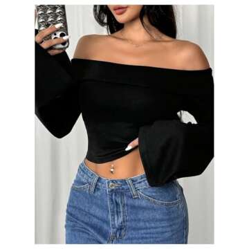 Stylish Off The Shoulder Crop Top for Women