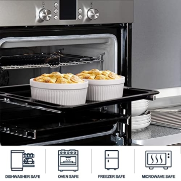 Delling 32 Oz Ramekins - Oven Safe Round Ceramic Dish