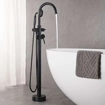 Wowkk Freestanding Bathtub Faucet with Hand Shower