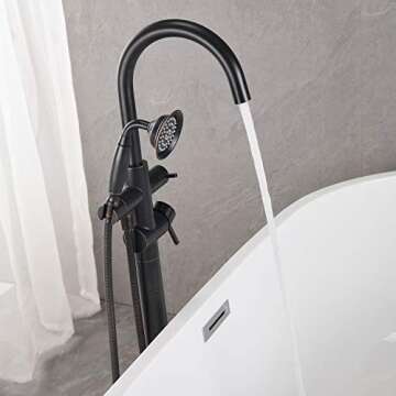 Wowkk Freestanding Bathtub Faucet with Hand Shower