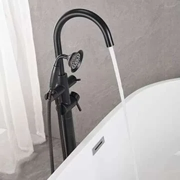 Wowkk Freestanding Bathtub Faucet with Hand Shower
