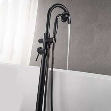 Wowkk Freestanding Bathtub Faucet with Hand Shower
