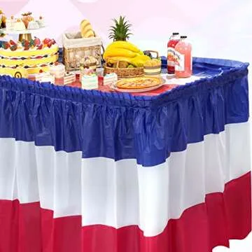 4th of July Plastic Table Skirts for Patriotic Events