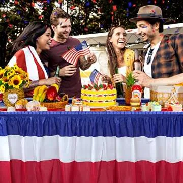 4th of July Plastic Table Skirts for Patriotic Events