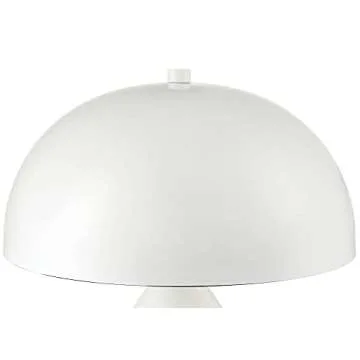 360 Lighting Felix Modern Cottage Accent Table Lamps 19" Tall Set of 2 White Tapered Geometric Metal Mushroom Dome Shade for Bedroom Living Room House Home Bedside Nightstand Office Family