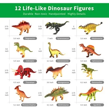 OleFun Dinosaur Toys Set & Sound Book for Kids