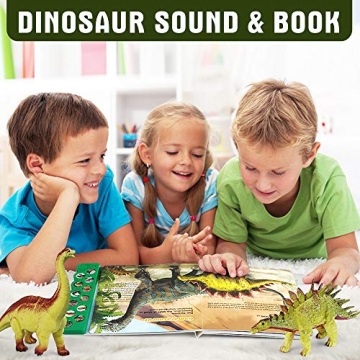 OleFun Dinosaur Toys Set & Sound Book for Kids
