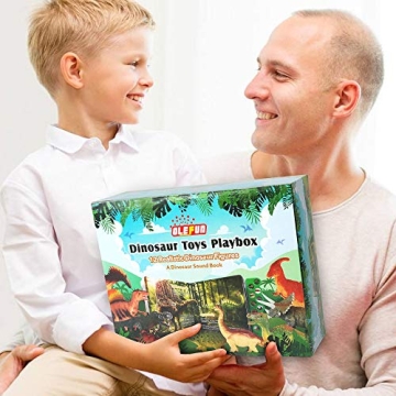 OleFun Dinosaur Toys Set & Sound Book for Kids