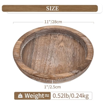 Hanobe Candle Plate Holder Tray for Rustic Table Centerpiece