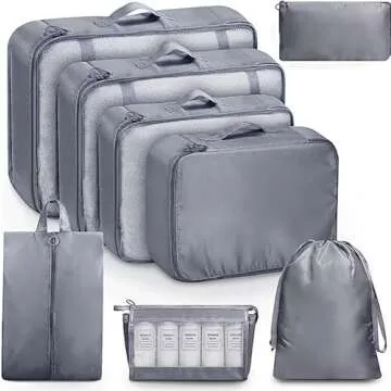 8 Set Packing Cubes – Travel Organizer for Effortless Packing