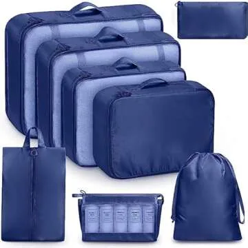 8 Set Packing Cubes – Travel Organizer for Effortless Packing