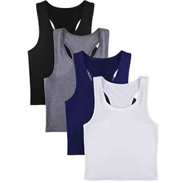 Racerback Crop Tank Tops for Women - 4 Colors Available