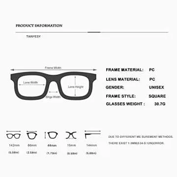 TIANYESY Sunglasses For Women Minimalist Classic Design Fashion UV400 Square Sun Glasses Unisex TY2984 (Black+Brown)