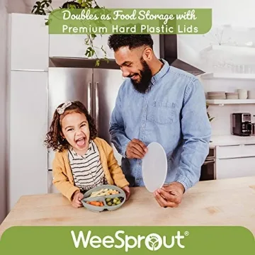 WeeSprout Silicone Suction Plates - Safe & Durable Toddler Dinnerware